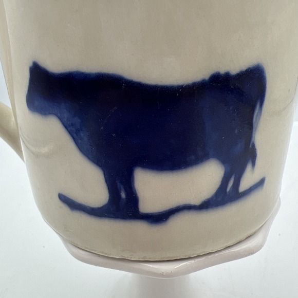 Vintage Hartstone‎ Cow & Pig Coffee Mug Red White Blue Farm Country Kitchen - Picture 8 of 8
